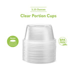 3.25 oz - 200 Cups Clear Disposable Plastic Portion Cups No Lids, Small Containers For Portion Controll, Jello Shots, Meal Prep, Sauce Cups, Slime, Condiments, Medicine, Dressings,