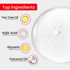Kojie San Skin Brightening Soap – The Original Kojic Acid, Dark Spot Remover Bar Soap with Coconut & Tea Tree Oil – 100g x 3 Bars with Net