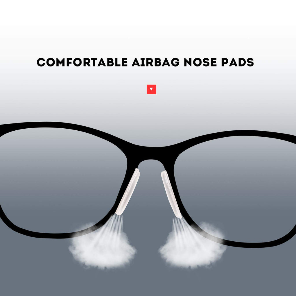 SMARTTOP Upgraded Eyeglasses Silicone Nose Pads, 10pairs 2mm Air Chamber Anti-Slip Adhesive Nose Pads-One Hole in Both Side Design More Soft and Comfortable-for Full Frame Sunglasses Reading Spectacle