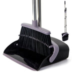 XXFLOWER Broom and Dustpan Set, Dustpans with Broom Combo for Home, Heavy Dust Broom and Dustpan Combo, Long Handle Dust Pan and Broom Set for Kitchen, Office, Pet Hair, Charcoal Color, Pack of 1