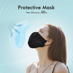 LEMENT KN95 Face Masks 100 Pack,Breathable Black Disposable Face Masks For Adult,Teenager