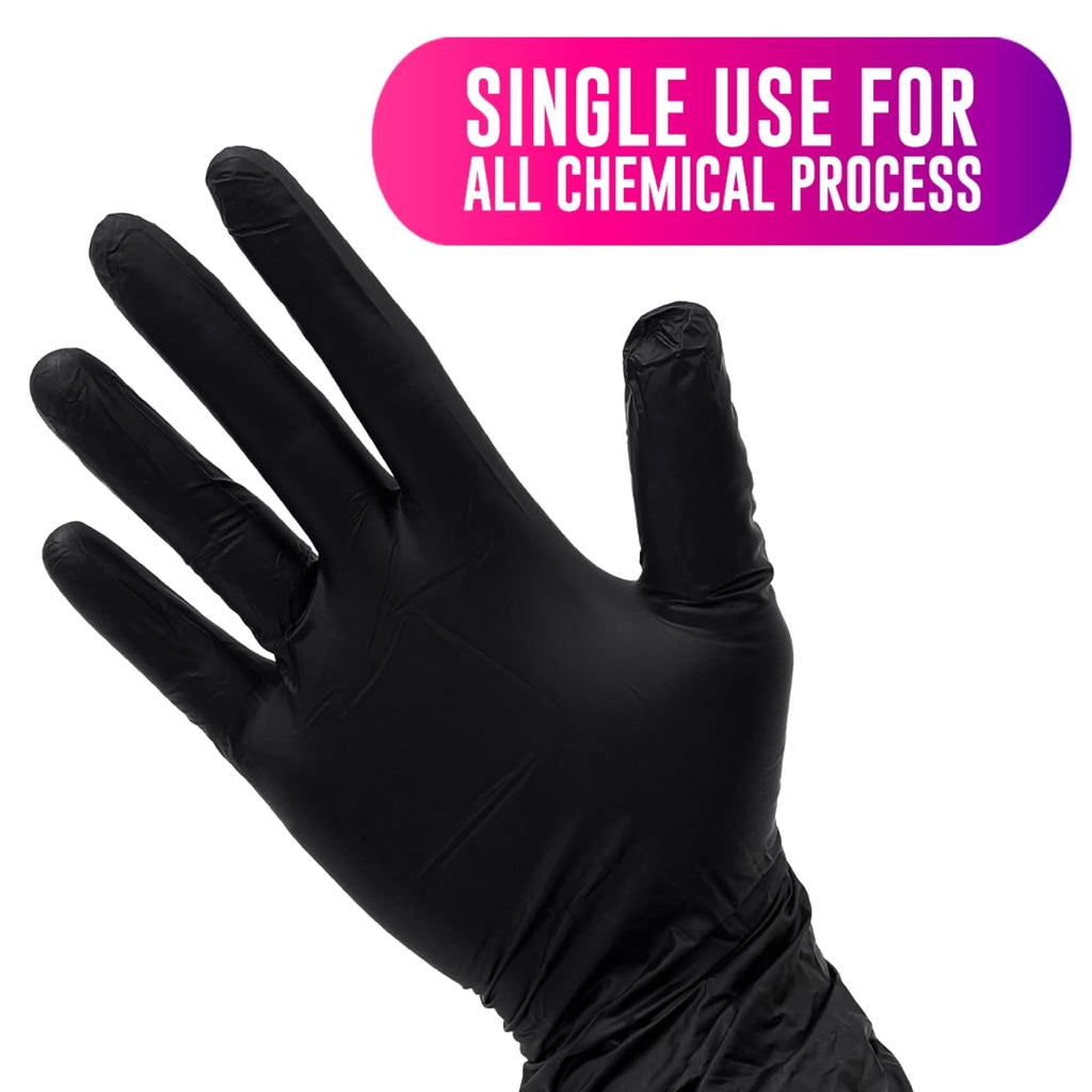 Colortrak Black Vinyl Gloves, Disposable Latex-Free & Powder-Free Hair Color Gloves for Chemical Processing & Salon Services, 1000 Count (10 Boxes), Large