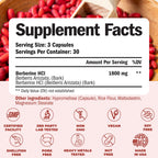 Vimerson Health Berberine Supplement with Third Party Tested Berberine 1800mg - Immune Support Supplement for Cardiovascular, Gastrointestinal Function & Metabolic Aid - Vegan & Non-GMO
