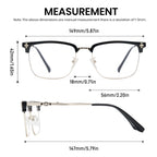 Cyxus Retro Blue Light Glasses Men - Square TR90 Metal Blowline Frame Stylish Trendy for Computer Daily Work 8252