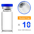 Ehoycq 2ml Sealed Sterile Glass Empty Vials for Injection, 10 Pack