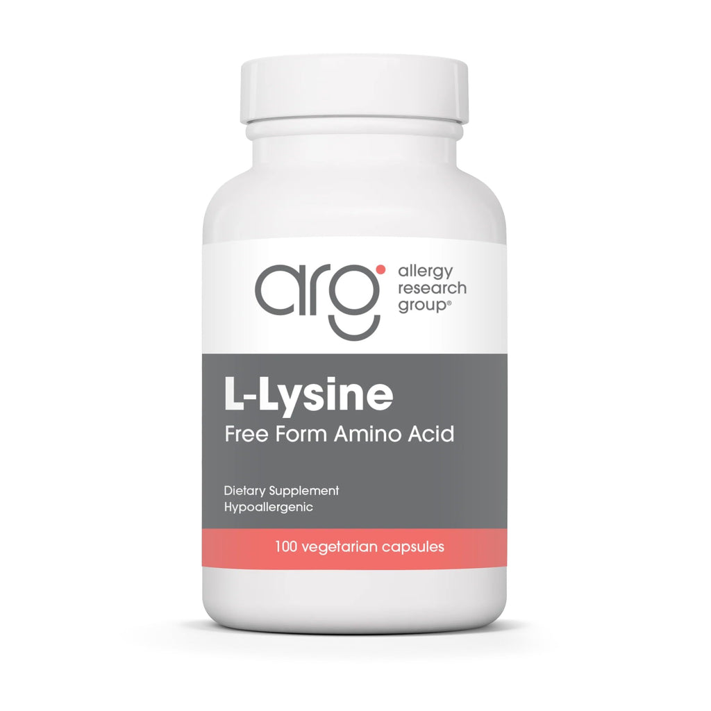 Allergy Research Group NutriCology L-Lysine 500 mg - Essential Amino Acid Supplement - Supports Collagen Formation, Calcium Absorption, Bone & Connective Tissue - 100 Servings - 100 Capsules