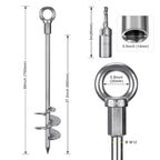 Insaga 30'' Ground Anchors Screw in Heavy Duty 12mm Solid Steel, 3" Spiral Blade with Smooth Edges, Fully Welded Design for Mobile Home, Shed, Trampoline, Swing Set, Carport, Earth, Tent, 4Pack