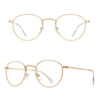 RB.Pilot Small Metal Round Reading Glasses for Women Men Classic Vintage Retro Shades Blue Light Blocking Computer Readers