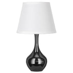 Seealle Touch Table Lamp for Bedroom, 3-Way Dimmable Small Bedside Lamps for Night Stands with Wires, Gloss Black Desk Lamp for Kids Room, Office, Living Room, End Table(LED Bulb Included)