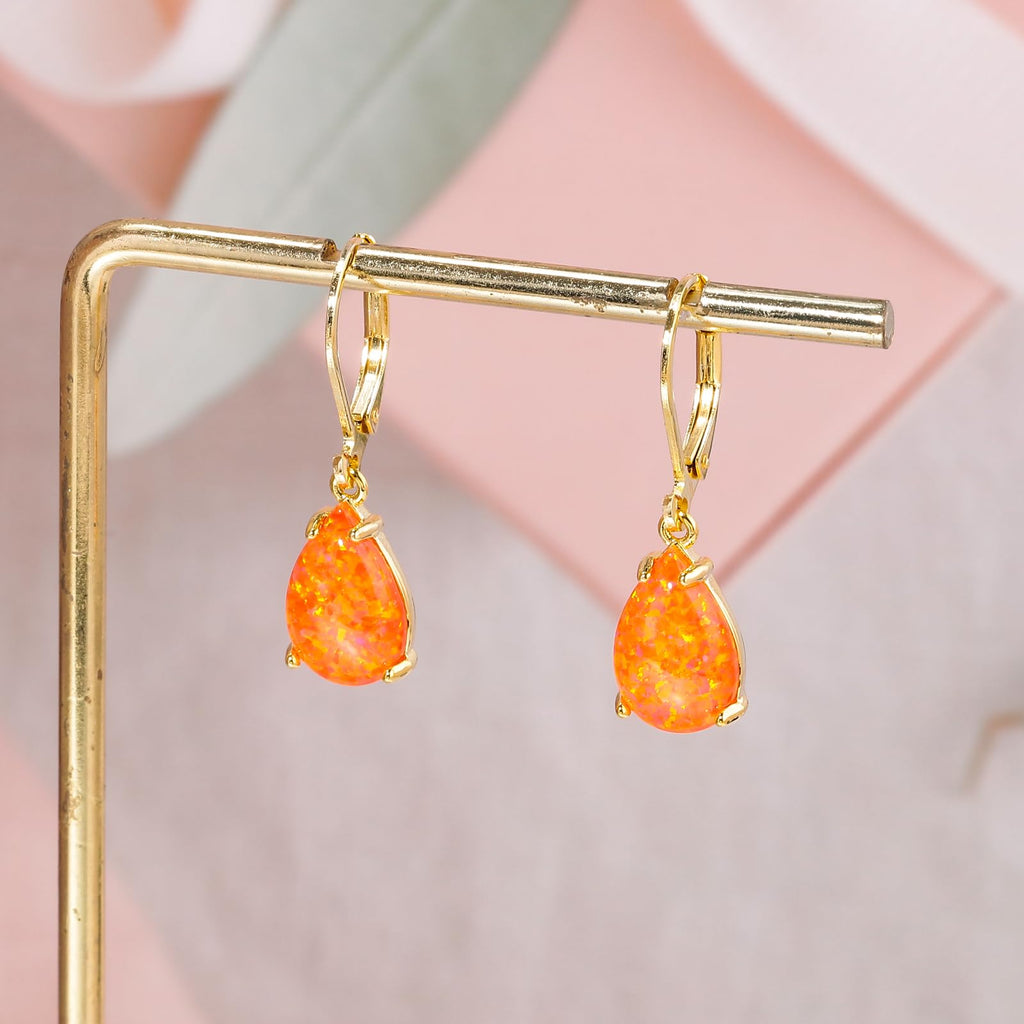 CiNily Teardrop Leverback Dangle Earrings for Women Hypoallergenic