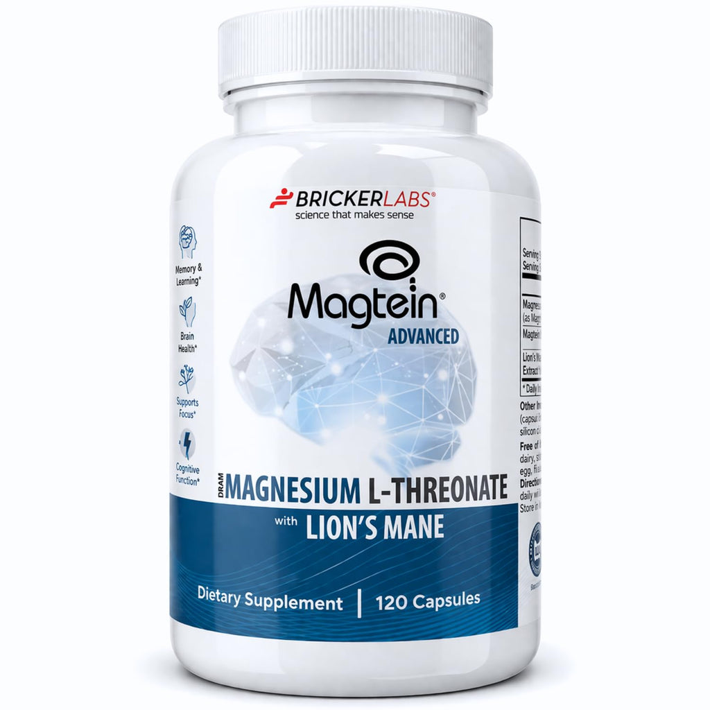 Bricker Labs Magtein & Lion's Mane Magnesium L-Threonate Supplement