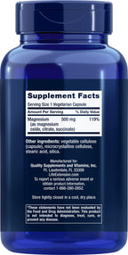 Life Extension Magnesium Caps 500mg, 270 Veg Capsules - Broad Spectrum - 3 Mags in 1 Supplement: Oxide, Citrate, Succinate - Vegetarian