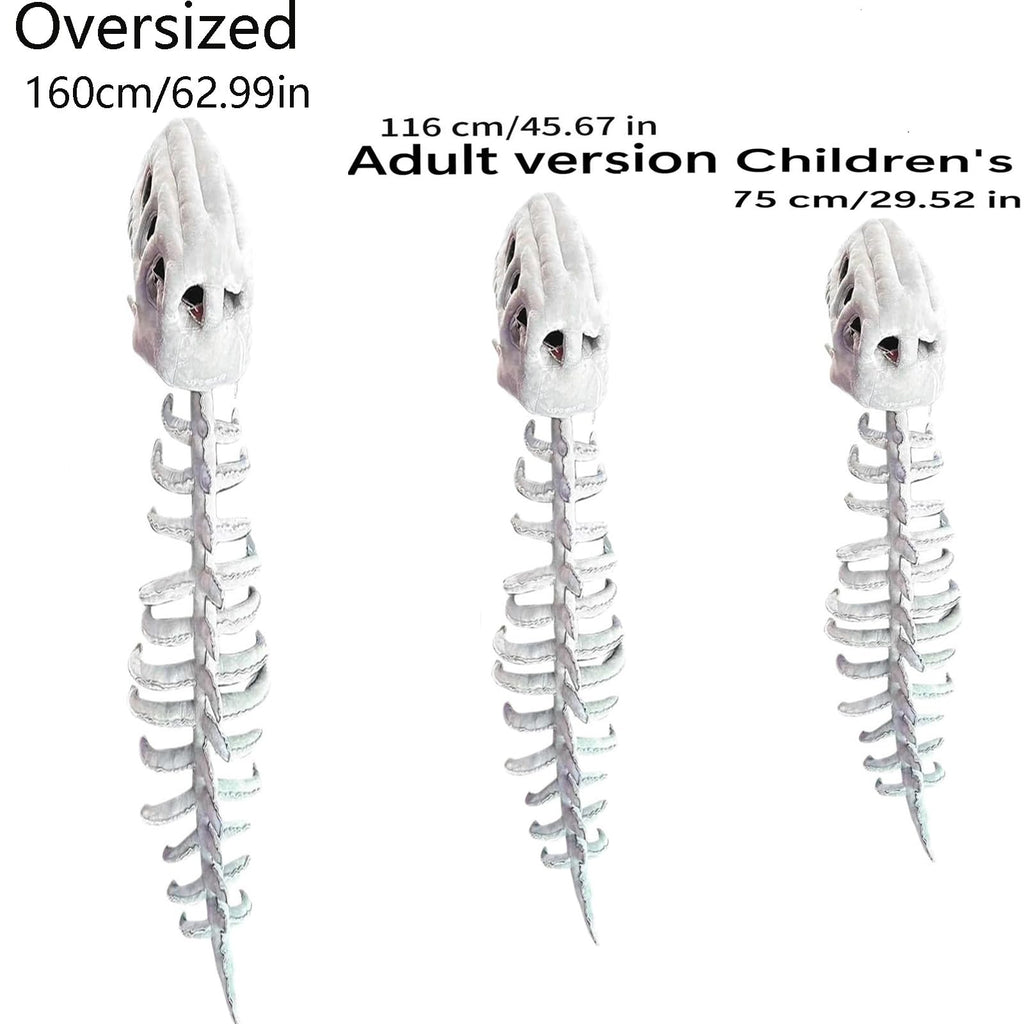Dinosaur Costume 3D Skeleton Halloween Costume Small (31.5in) Gray