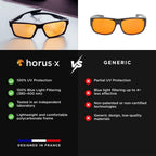 Horus X • Blue Light Glasses Men Women | Blue Light Blocking Glasses for Screen Anti-Fatigue Eye Migraine | Gaming Amber V3