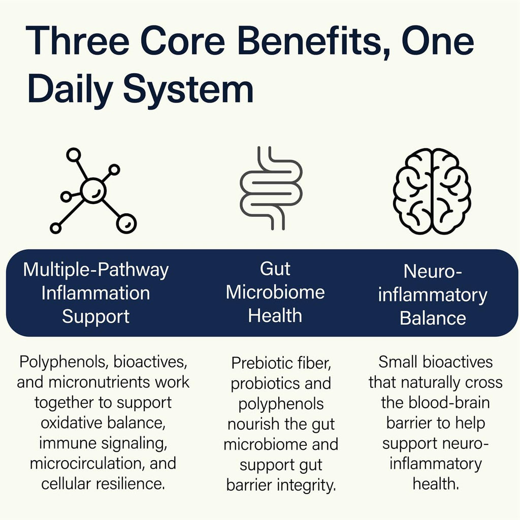 ACEND® Advanced Inflammatory Support Powdered Drink Mix | Evidence-Based Polyphenols + Prebiotic Fiber + Probiotics | D3+K2, Minerals & Electrolytes | Non-GMO