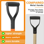 HIGHLIGHT Drain Spade Shovel 45Inch Orange Fiberglass D Grip Trench Digging