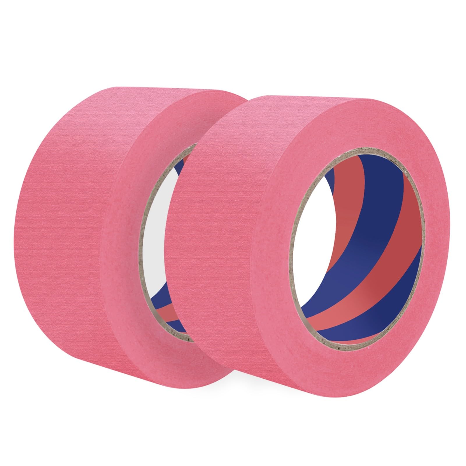 Duccinp Painters Tape, 2 inch x 55 Yards x 2 Rolls Pink Painters Masking Tape for Indoor and Outdoor Use, Medium Adhesive Paint Tape for DIY Crafts, Arts, Painting, Easy Removal