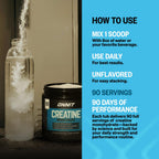 ONNIT Creatine Monohydrate Powder – Unflavored, 90-Serving Value Size – Supports Strength, Lean Muscle, and Brain Energy† – Keto Friendly, No Fillers, 90 Servings, 15.29 oz