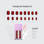 BTArtbox Halloween Press On Nails, Short Red Fake Nails, 32Pcs Full Kit