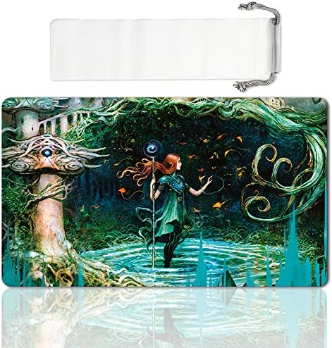 Board Game MTG Playmat Games Size 60X35 cm CCG Compatible for MTG CCG RPG Trading Card Game (Growth Spiral)