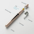 CAVN Pen Light with Pupil Gauge LED Penlight for Nurses Doctors, 2 Pcs Reusable Medical Penlight for Nursing Students (Rose Gold/White)