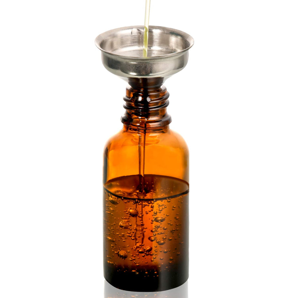 AOZITA 12 Pack, 2 oz Glass Dropper Bottle with 3 Stainless Steel Funnels & 1 Long Glass Dropper - 60ml Amber Tincture Bottles with Eye Droppers for Essential Oils, Liquids - Leakproof Travel Bottle