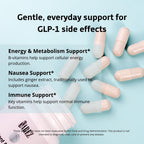Sarez GLP-1 Daily Nutrient Support Capsules — Methylated Vitamins & Chelated Minerals — Energy, Metabolism, Digestion & Hair Support — with Ginger for Nausea — Gentle on Stomach — 30 Day Supply