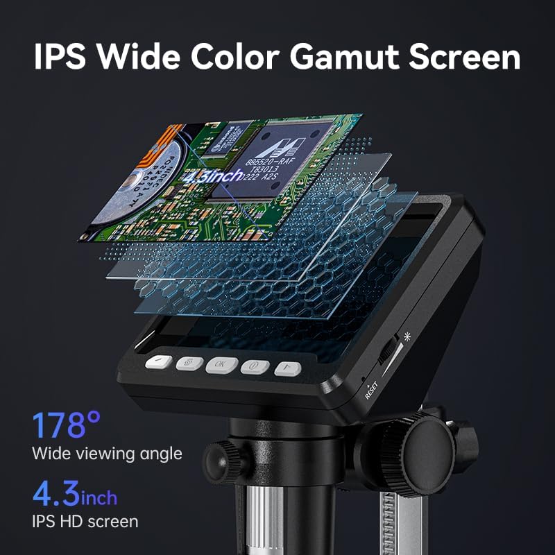Microscope, 1000x Coin Magnifier, 1080P Coin Microscope with Lights, LCD Digital Magnifying Glass, Photo and Video Capability, Support PC View Windows and MacOS, Ideal for Coin and Jewelry Collectors