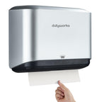 DUTYWORKS Paper Towel Dispenser Wall Mount, Multifold Paper Towel Holder Adhesive Hand Towel Dispenser for Bathroom Kitchen Commercial, Silver
