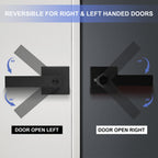 RAZCC Privacy Interior Door Lever, 2 Pack Heavy Duty Matte Black Door Handles Square Door Knobs for Bedroom & Bathroom Keyless Door Lock Handles for Right & Left Sided Doors