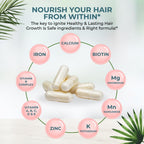 VITAL NUTRITIVE Vital Hair Complex – Biotin & Vitamin B Hair Vitamins for Women & Men – Supports Healthy Hair, Skin & Nails – Hormone-Free, Gluten-Free – Hair Supplement for Women & Men