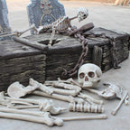 XONOR 28 Pieces Skeleton Bones and Skull for Halloween Decor or Spooky Graveyard Ground Decoration (28PCS)