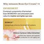 mixsoon Bean Eye cream - Nourishing and Firming for Dark Circles, Puffiness, Fermented Bean and Peptide Complex Niacinamide 20ml / 0.67 fl.oz. Korean Glass Skin Care