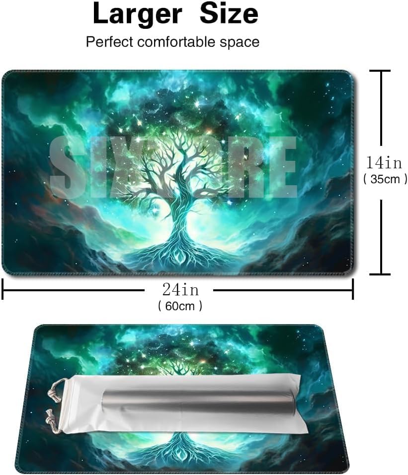 Premium Board Game 24x14in MTG Playmat Compatible for OCG CCG RPG TCG Playmat (Green Vitality)
