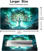Premium Board Game 24x14in MTG Playmat Compatible for OCG CCG RPG TCG Playmat (Green Vitality)