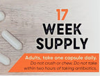 Berkley Jensen Natural 10 Strain Probiotic Supplement Capsules with 10mg B. Longum, Loaded with Live Strains & Beneficial Gut Flora, for Digestive & Immune Health - 17-Week Supply, 120 Ct
