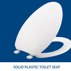 Bemis 170 Durable Plastic Toilet Seat, Elongated, White