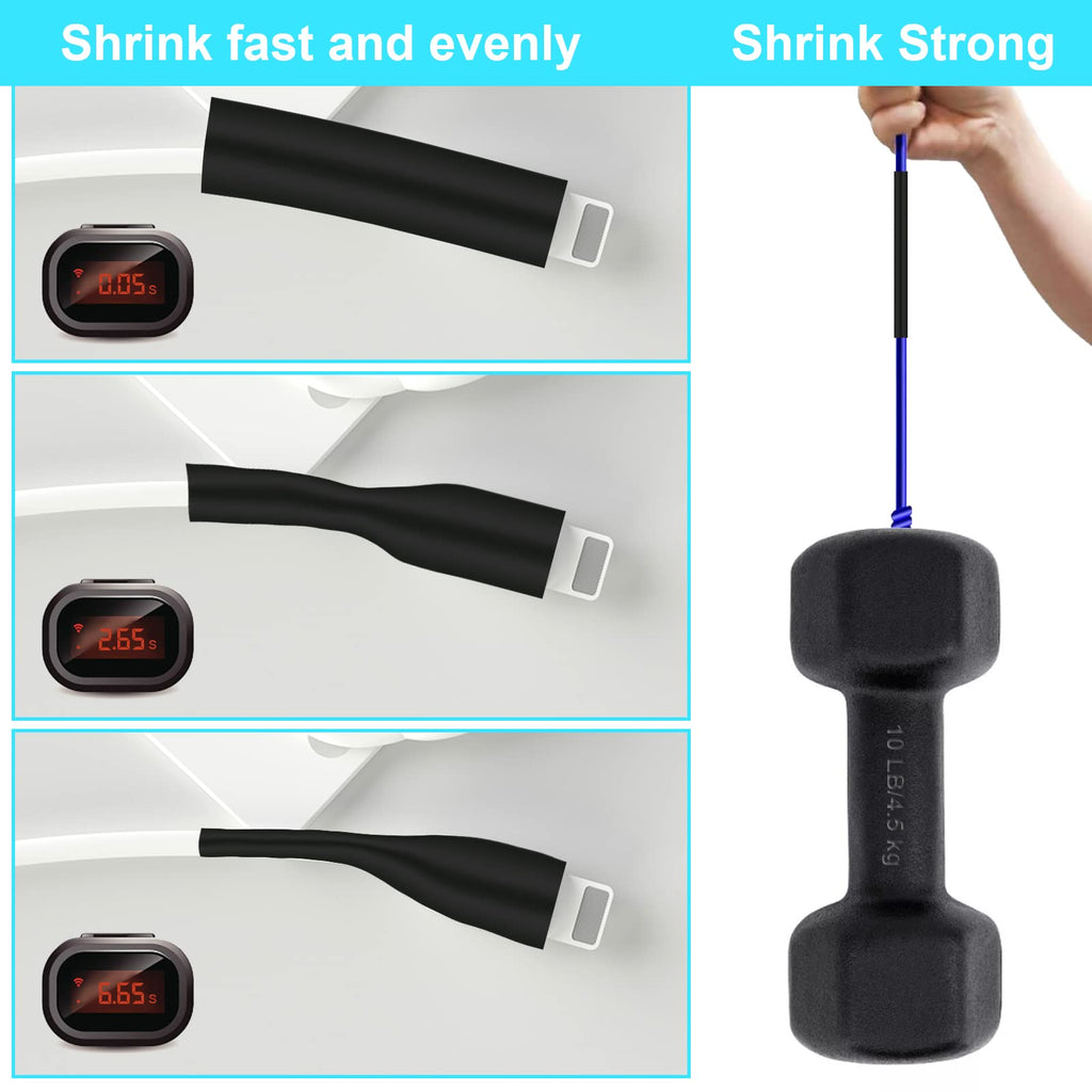 900Pcs Wire Heat Shrink Tubing Kit, Industrial Heat-Shrink Tubing for Wires, 2:1 Marine Grade Heat Shrink Wrap, Premium Large Electrical Waterproof Heat Shrink Tape (Black 12 Sizes) DHOOZ