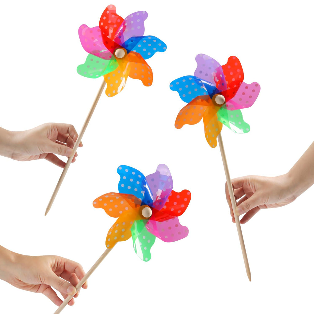 IilLittle 10 Pack Rainbow Pinwheel, Pinwheels for Kids