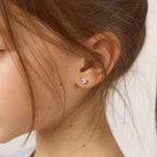 In Season Jewelry CZ Birthstone Heart Kids Earrings - 925 Sterling Silver Hypoallergenic Earrings for Girls with Safety Screw Backs - Safe & Comfortable for Toddlers, Kids & Little Girls - Clear