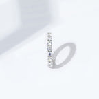 Amazon Essentials Platinum-Plated Sterling Silver Infinite Elements Cubic Zirconia (3 cttw) All-Around Ring, Size 5