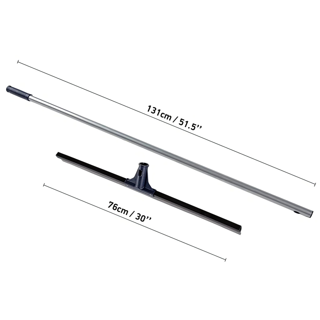 DSV Standard Floor Squeegee for Concrete Floor, 30" Large Squeegee Broom, Heavy Duty Floor Squeegee for Tile with 51.5" Handle for Garage, Deck, Bathroom, Window, Glass