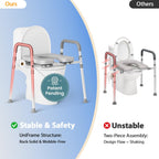 Loyoda Toilet Seat Risers for Seniors, Raised Toilet Seat with Padded Handles & Seat, 400 LBS Raised Toilet Seat with Adjustable Height & Width for Pregnant, Disabled, Handicapped,(Gray)