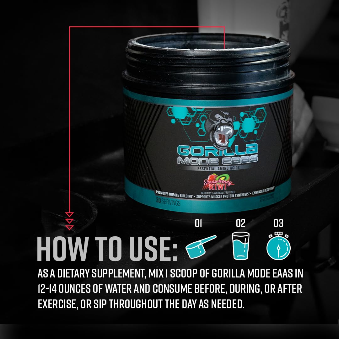 Gorilla Mind Essential Amino Acids to Support Muscle Building, Enhanced Recovery, and Protein Synthesis,Use Before, During, or After Your Workout, 453 Grams (Jungle Juice)