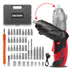AFNZTME Cordless Power Screwdriver Electric Screwdriver Rechargeable Set, Battery Powered Screwdriver Kit Including 46pcs Bits, Pivoting Handle and LED Lights Small Drills Cordless (Red)