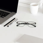 ZENOTTIC Blue Light Glasses Men : Black Reading Glasses Men - Square Frame Computer Glasses - Anti Glare Metal Readers - Middle-Aged Male Teachers in Virtual Classes (Black,1.75x)