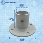 Poolzilla 2-Pack Deck Anchor Flange in White, Diameter of 1 7/8", Made of High Grade Cast Aluminum