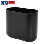 iDesign Small Slim Plastic Bathroom Trash Can, Garbage Can for Bedroom, Office, Desk, Dorm, Black