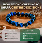 Conscious Items Blue Tiger's Eye Bracelet for Women & Men, Gemstone Beads