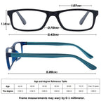 RaoOG Reading Glasses for Men/Women with Spring hinges 1.75 Rectangulart Computer Readers with Blue Light Protection and Case